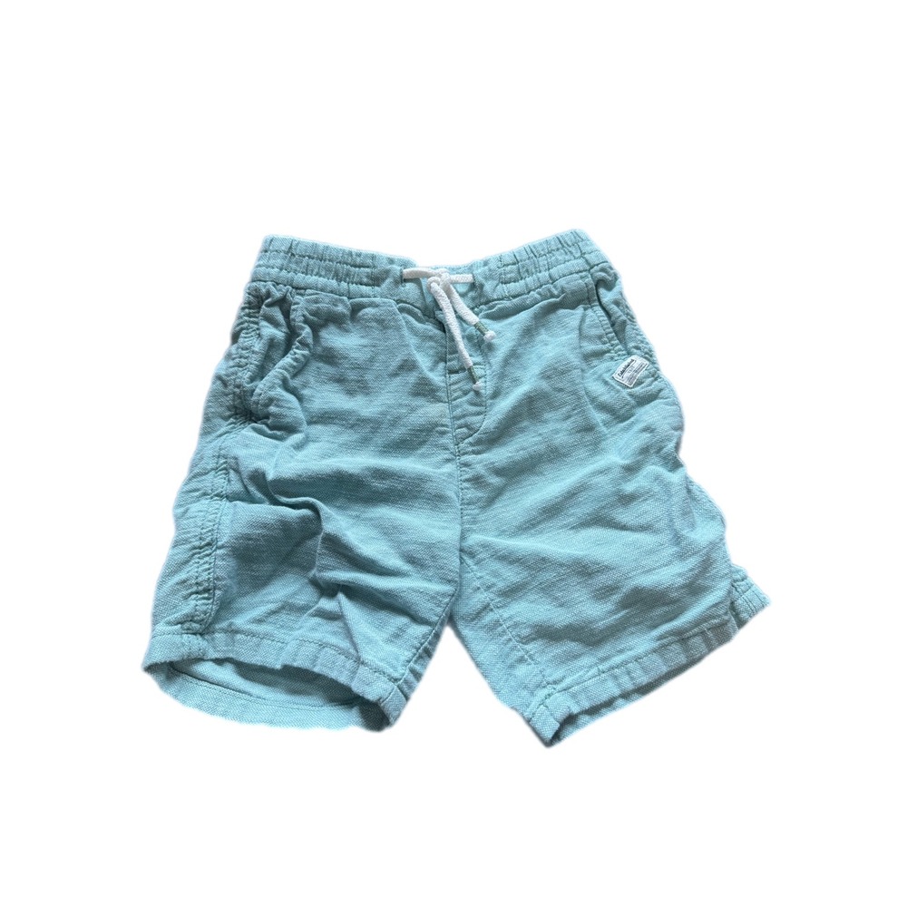 H&M Textured Cotton Shorts Kids 5T Mint Green Excellent Drawstring Waist